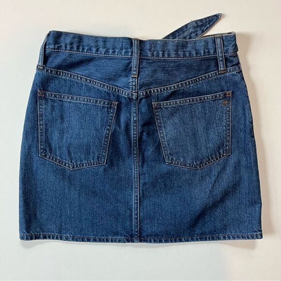 Madewell Rigid Denim Straight Mini Skirt in Haydel Wash: Tie-Waist Edition 28 - Picture 6 of 11